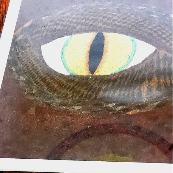 Hand Crafted Dragons Eye Original Colored Drawing Framed Pencil Art - Picture 11 of 14